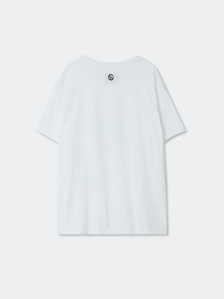 Blow Wind Print T-Shirt_White