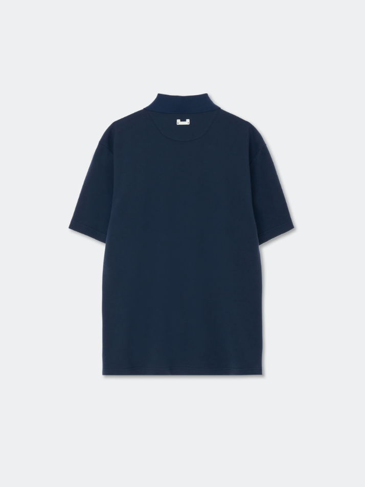 Wave Cutting PK-Shirt_Navy