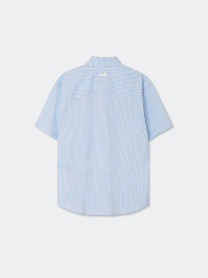 Western Stripe Pattern Shirt_Sky Blue