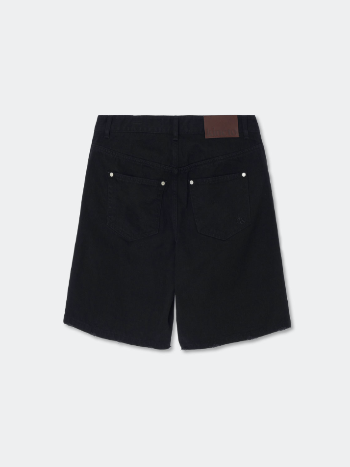 Layered Carpenter Denim Shorts_Black