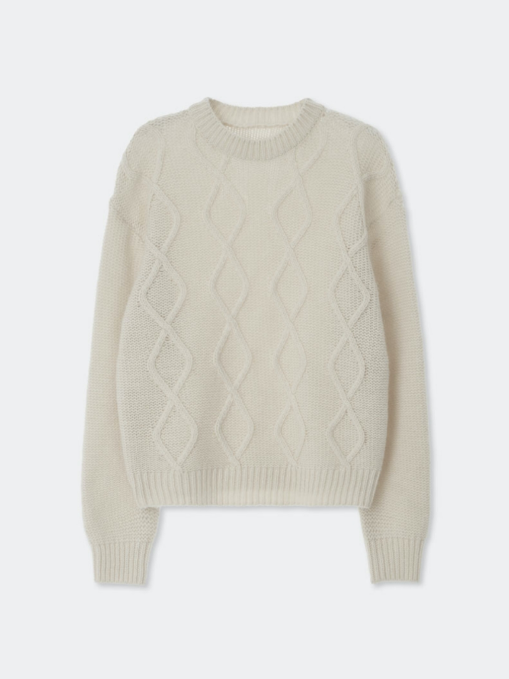 Mohair Fisherman Sweater_Cream_W