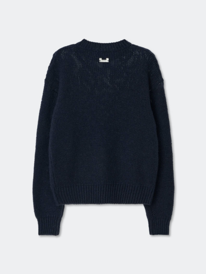 Mohair Fisherman Sweater_Navy