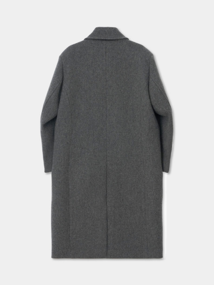 Oversized Out Pocket Felt Mac Coat_Gray