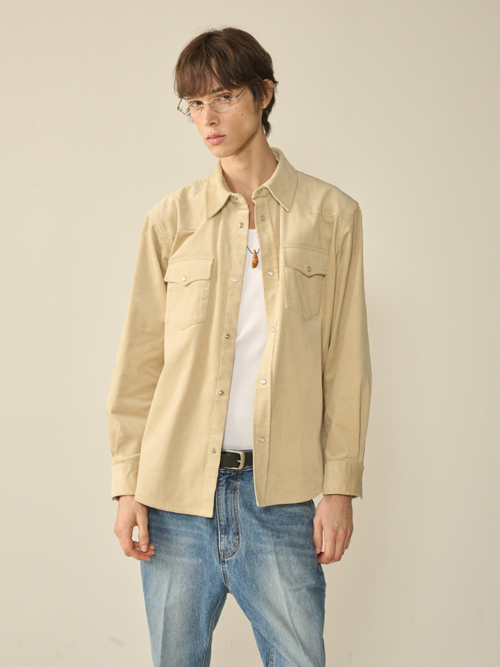 Western Corduroy Shirt_Cream