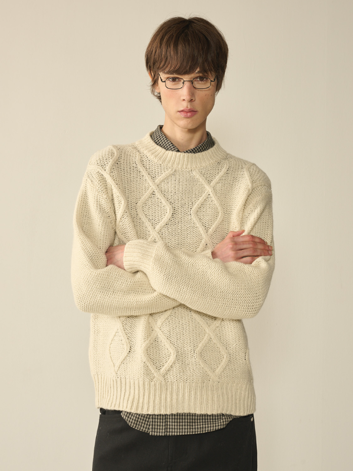 Mohair Fisherman Sweater_Cream