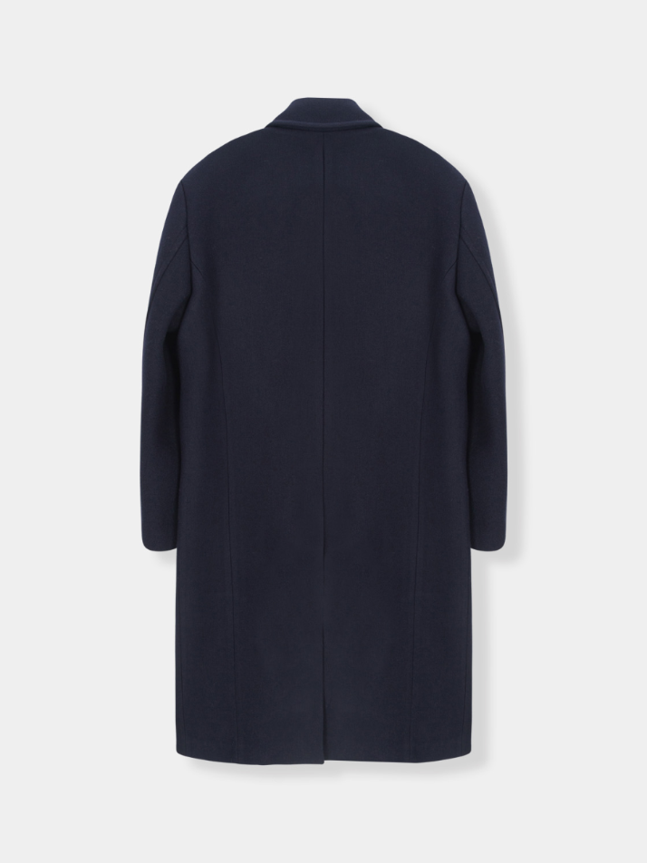 Oversized Out Pocket Felt Mac Coat_Navy