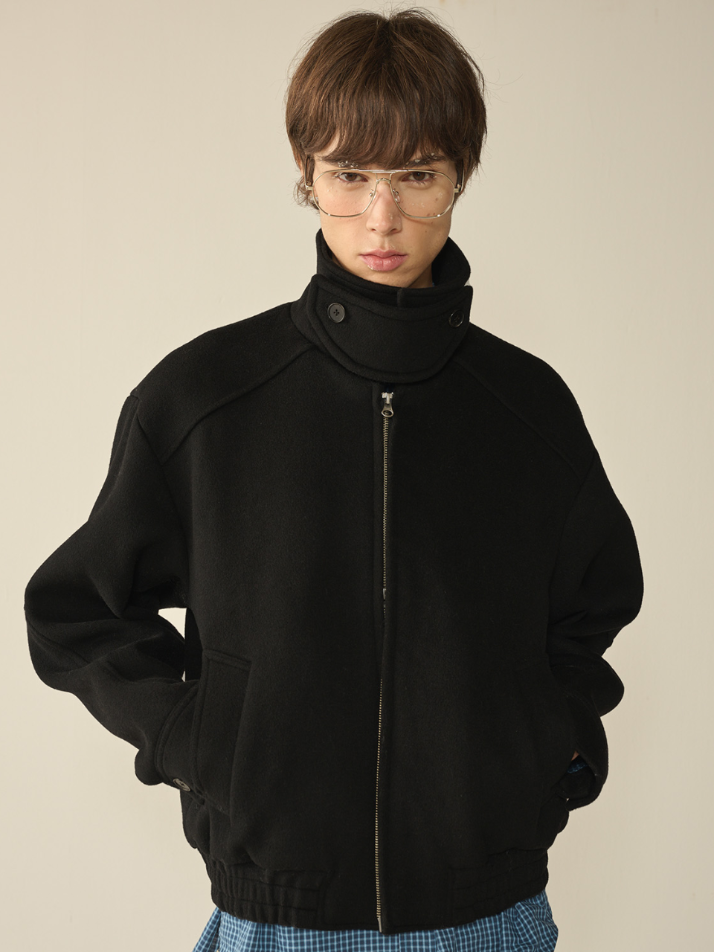 Destroyed Cutting Blouson Jacket_Black