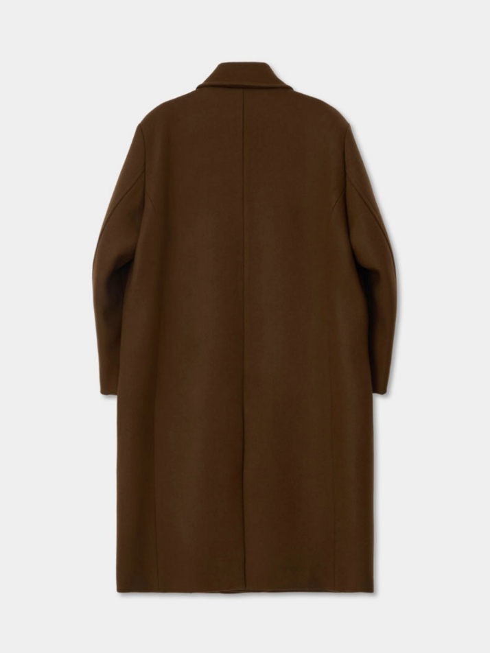 Oversized Out Pocket Felt Mac Coat_Brown