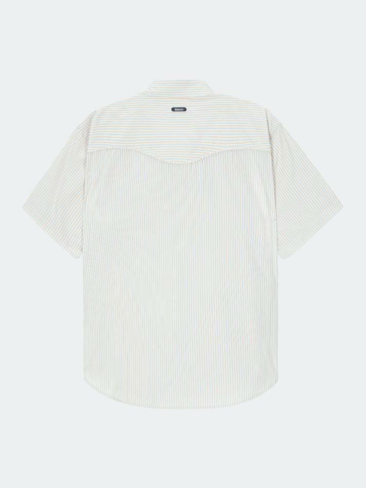 Viela Stripe Cotton Shirt_Butter Cream