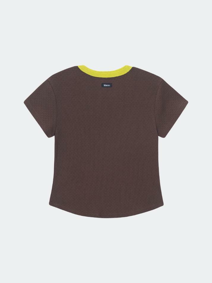 Round Ribbon Line T-Shirt_Brown Lime_W