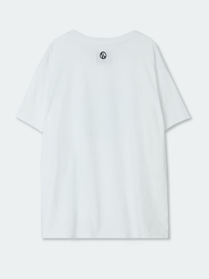 Blow Wind Print T-Shirt_White