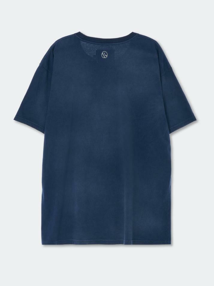 Sulfur Dyed Blow Wind Print T-Shirt_Dusty Blue