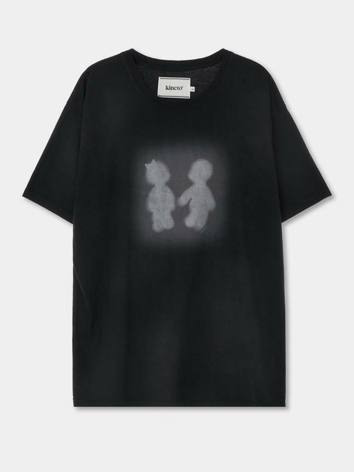 Sulfur Dyed Boy&Girl Print T-Shirt_Dusty Black_W