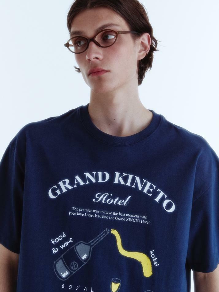  Grand Hotel Restaurant T-Shirt_Vintage Navy