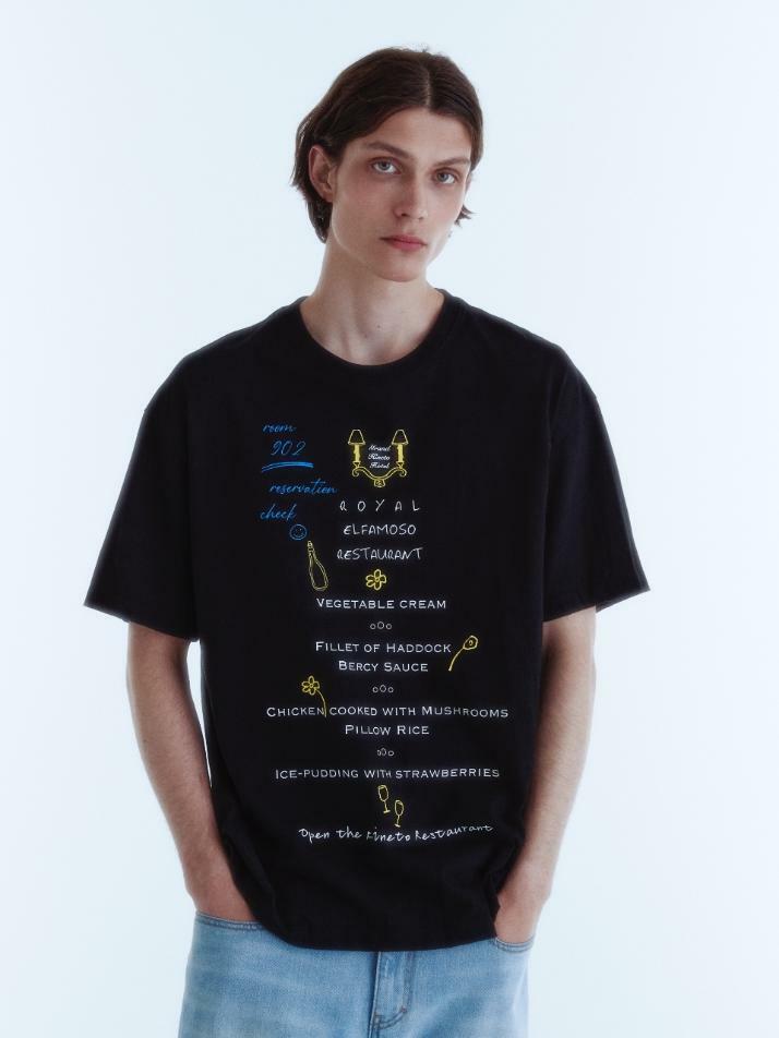 Room Service Menu T-Shirt_Deep Black