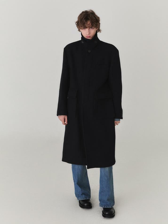 Essential Wool Felt Mac Coat_Black