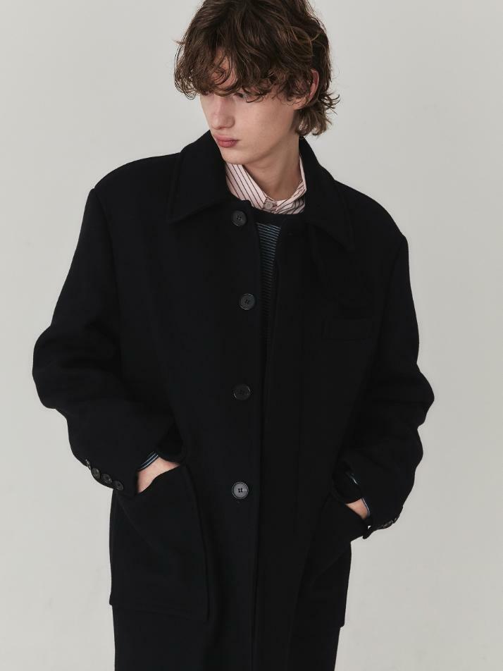 Essential Wool Felt Mac Coat_Black