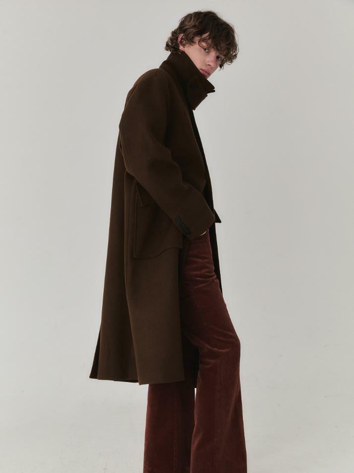 Essential Wool Felt Mac Coat_Brown