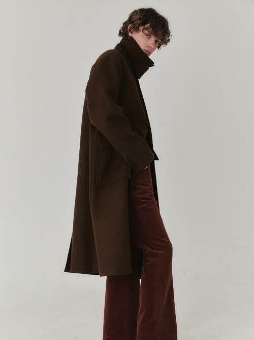 Essential Wool Felt Mac Coat_Brown