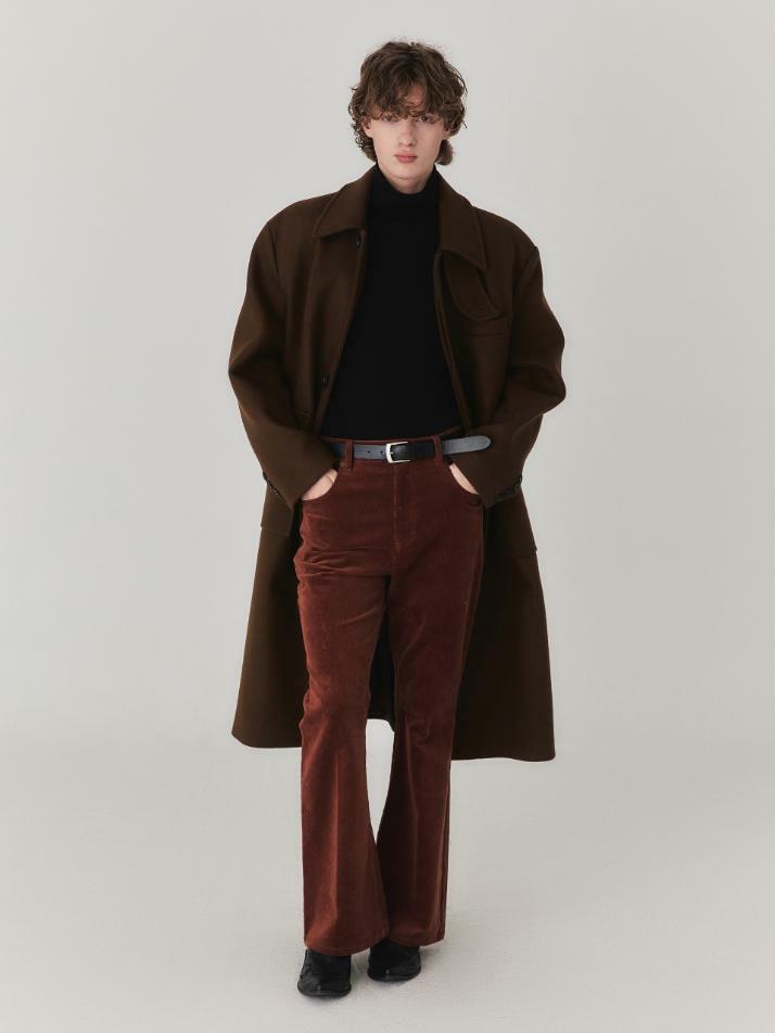 Essential Wool Felt Mac Coat_Brown