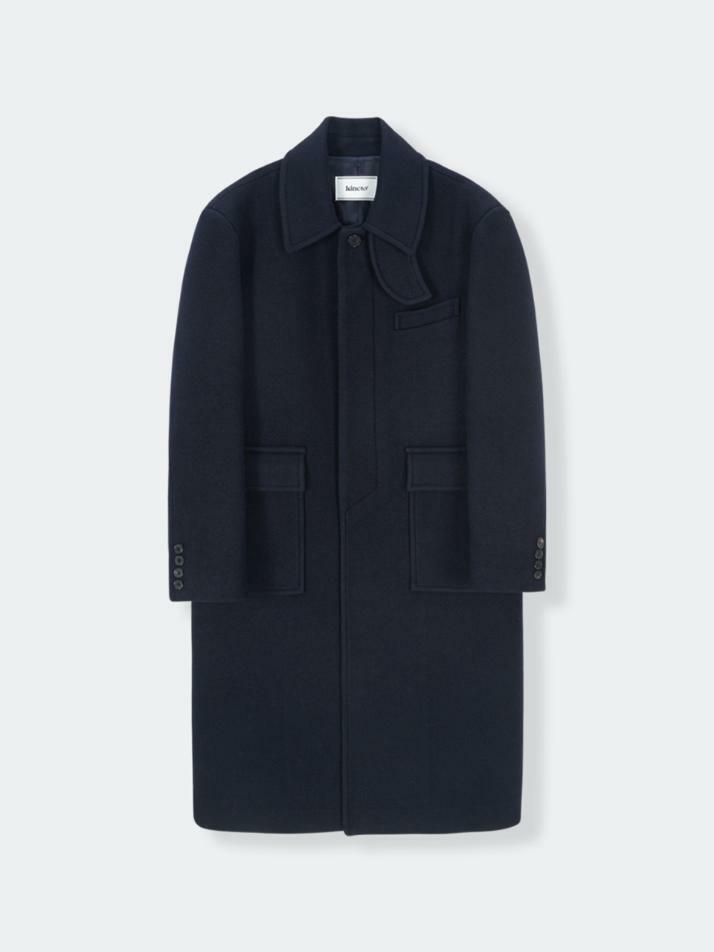 Essential Wool Felt Mac Coat_Navy