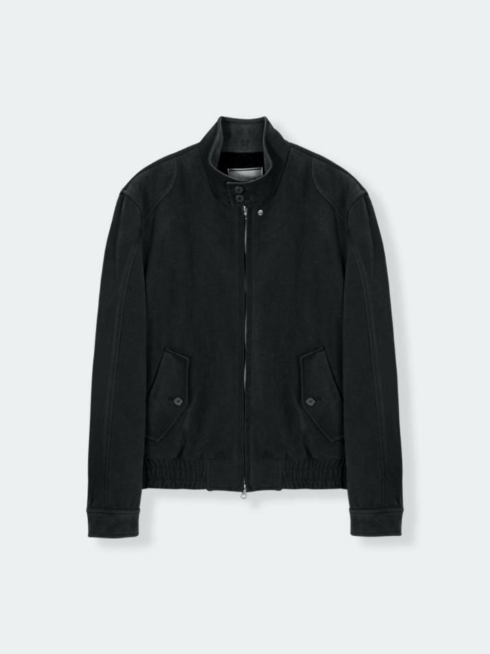 Suede High Neck Jacket_Black