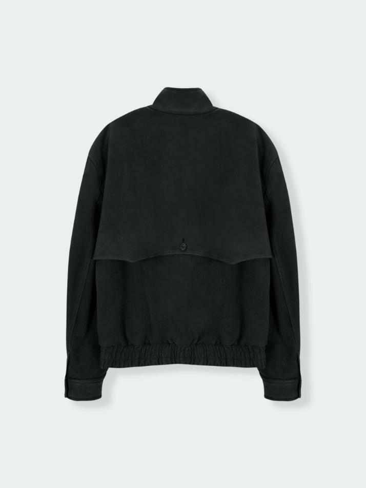 Suede High Neck Jacket_Black