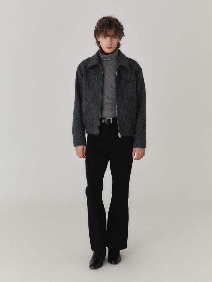Misty Brushed Wool Jacket_Smoky Charcoal