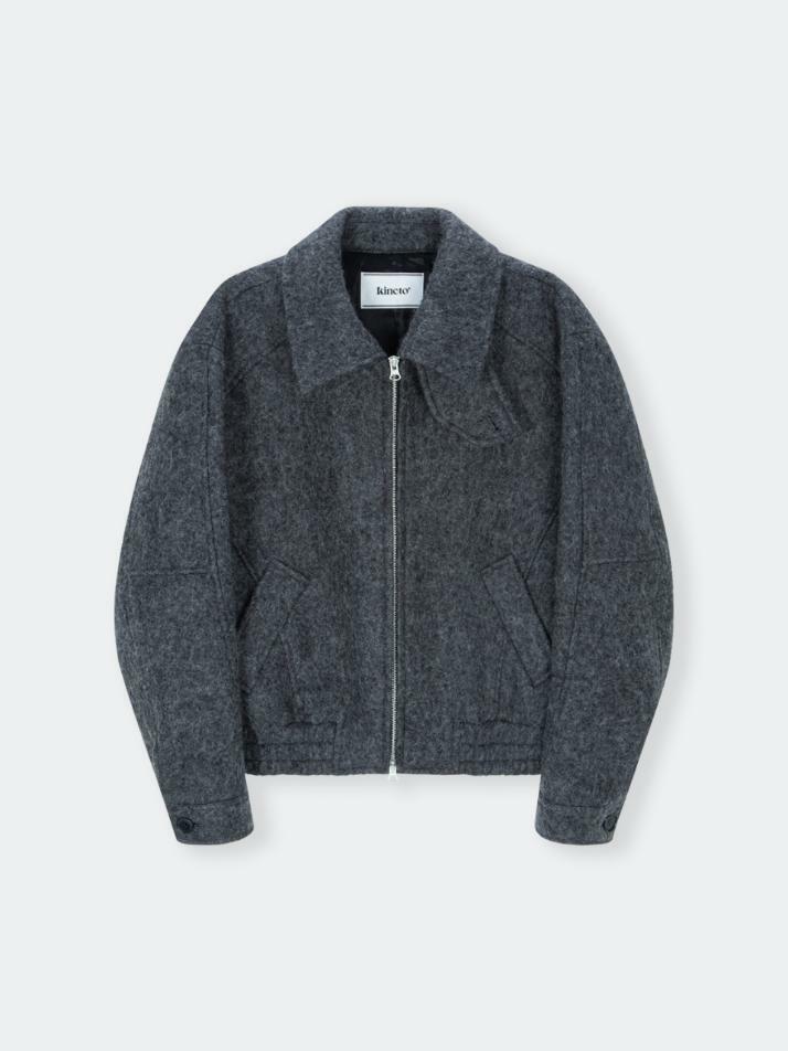 Misty Brushed Wool Jacket_Smoky Charcoal