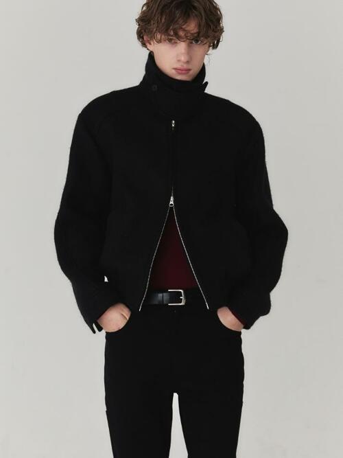 Misty Brushed Wool Jacket_Black
