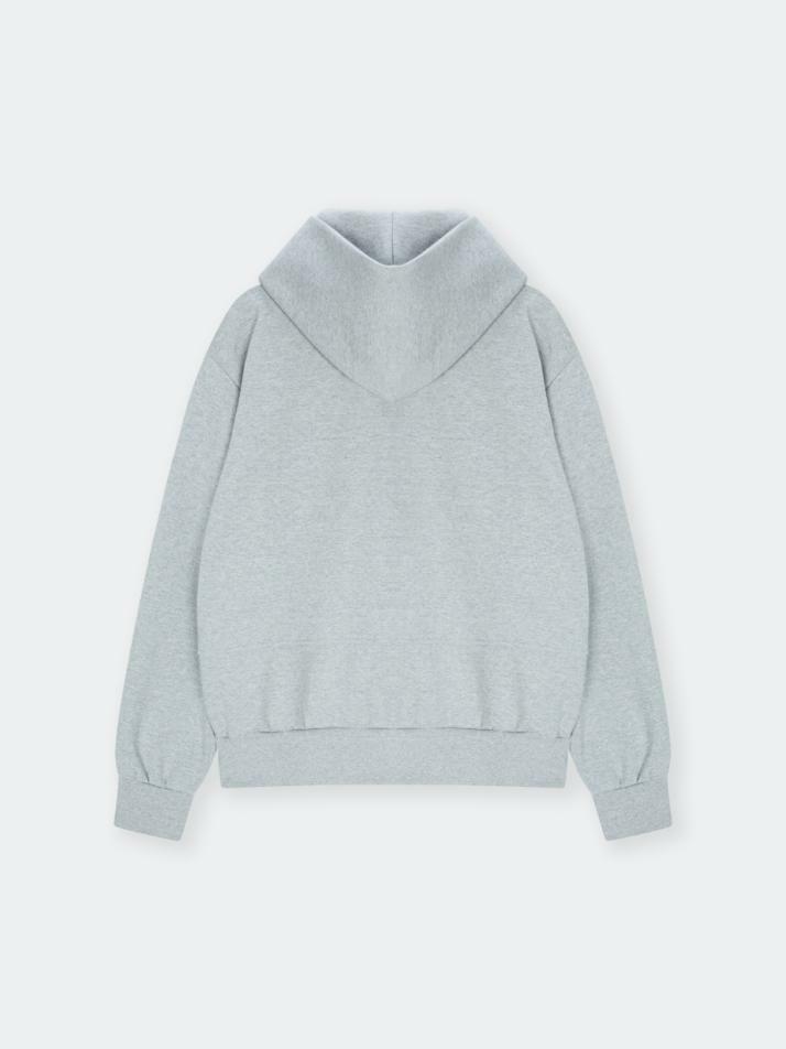 Curved Panel line Hoodie Zip_Melange Grey