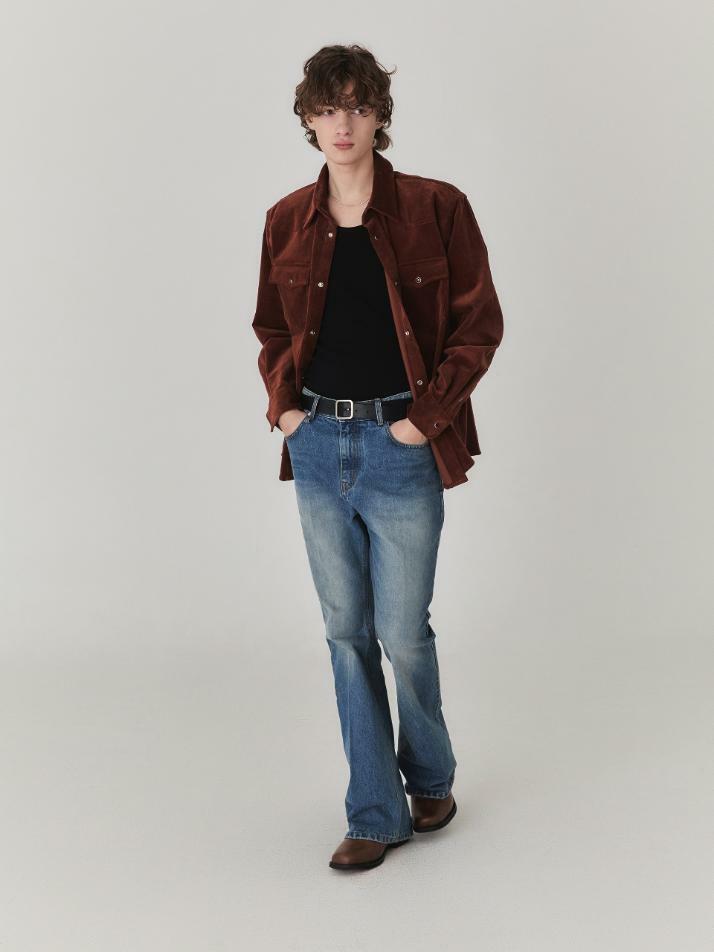 Western Corduroy Shirt_Cinnamon Brown