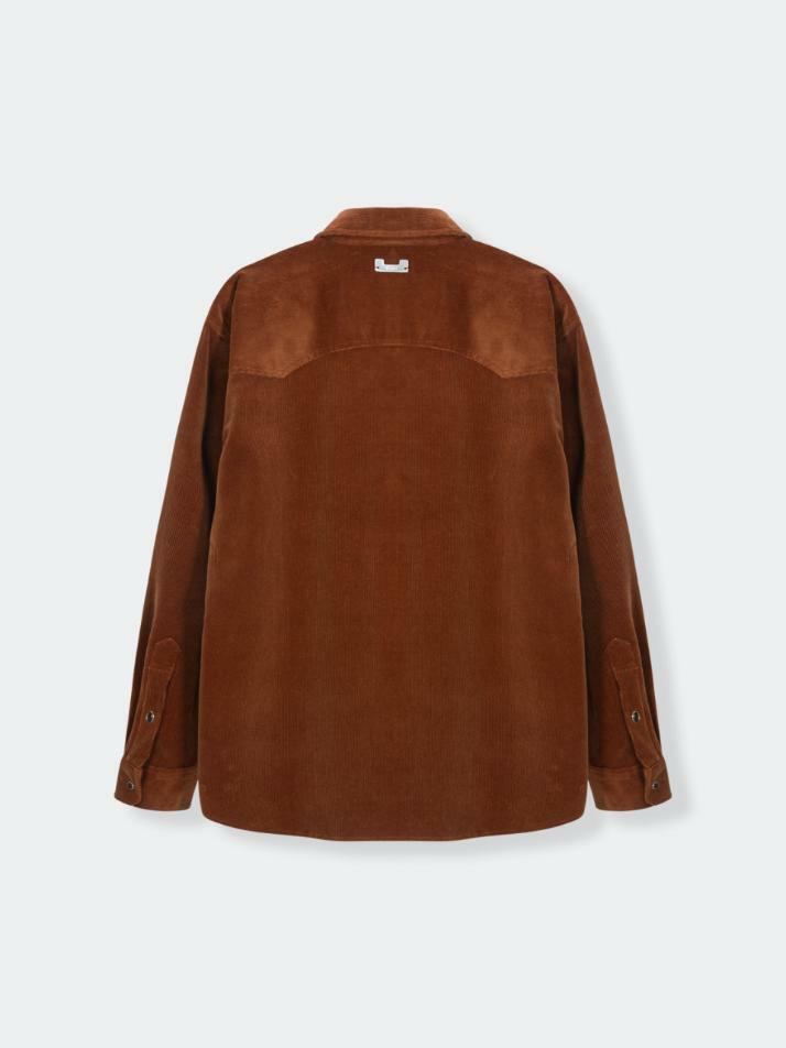 Western Corduroy Shirt_Cinnamon Brown