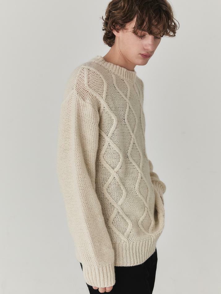 Mohair Fisherman Sweater_Cream