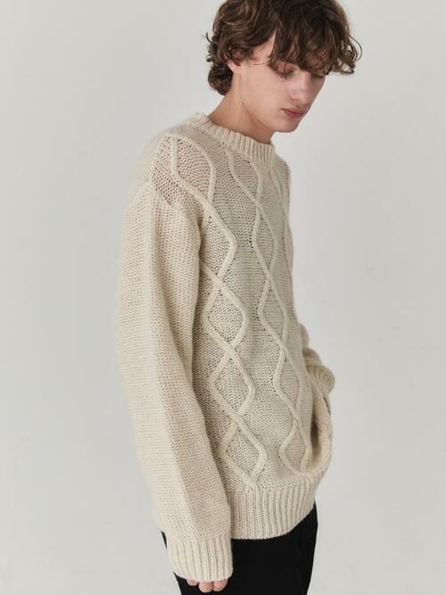 Mohair Fisherman Sweater_Cream