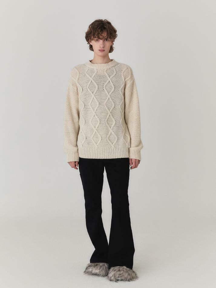 Mohair Fisherman Sweater_Cream