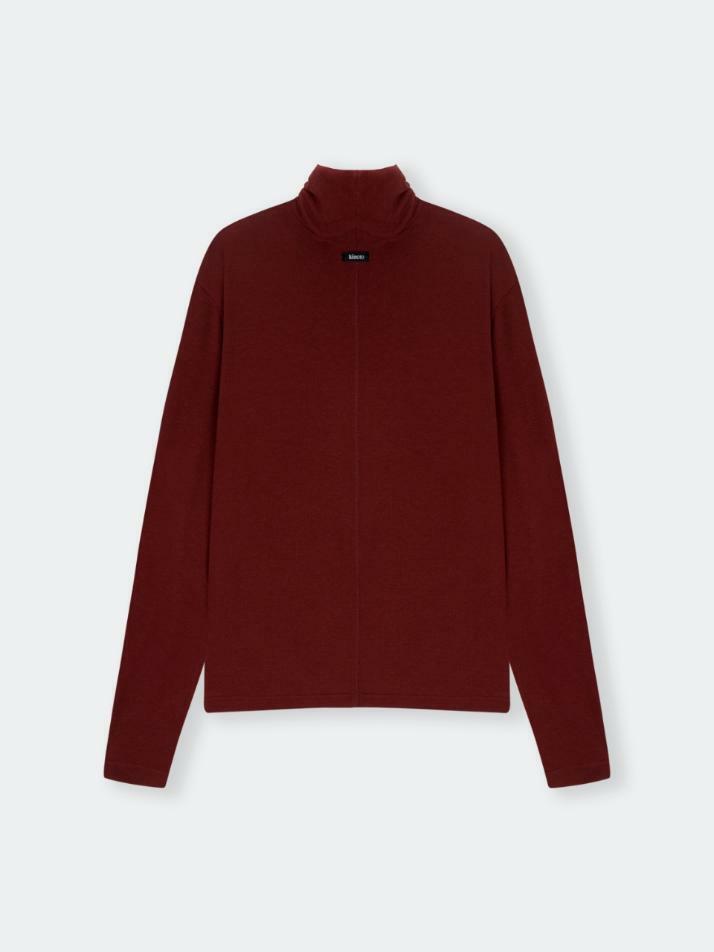 Sleek Wool Blend Turtle Neck_Red