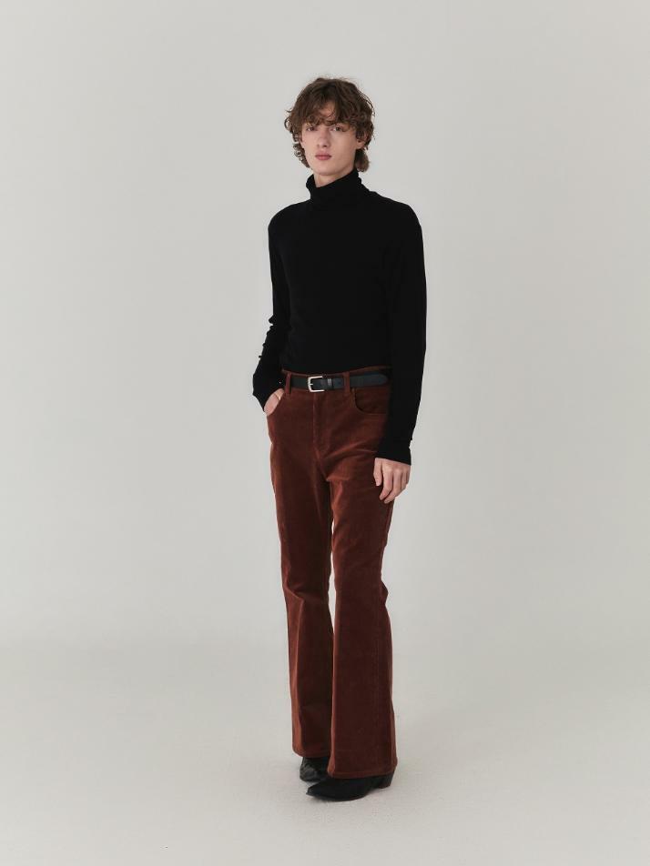 Sleek Wool Blend Turtle Neck_Black