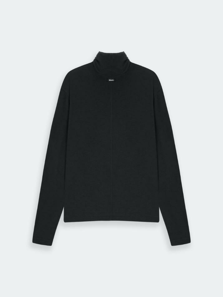 Sleek Wool Blend Turtle Neck_Black