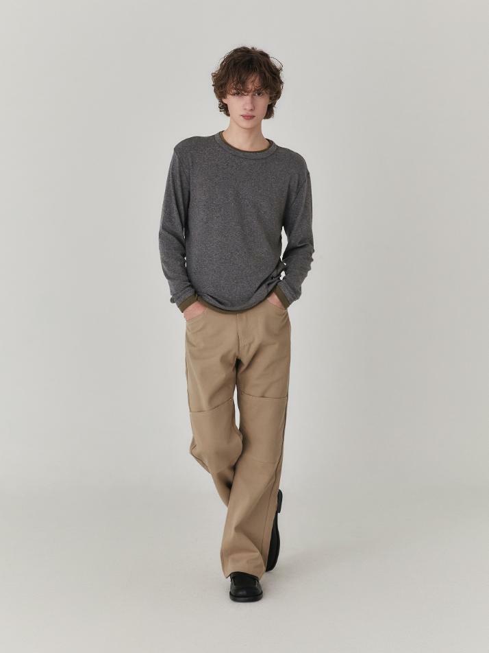 Haze Layered Wool Longsleeve Top_Grey