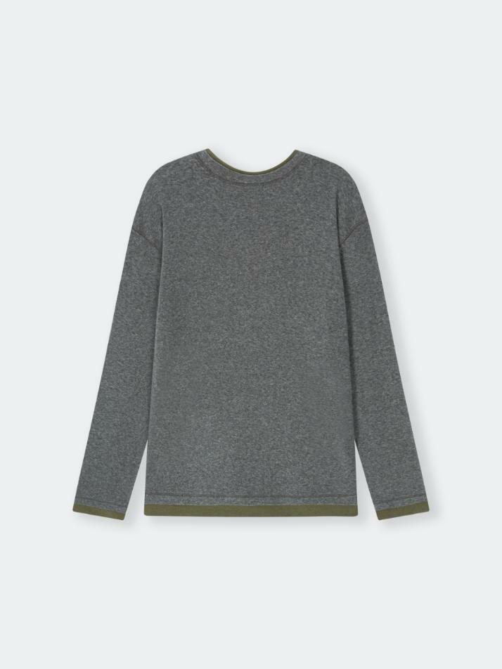 Haze Layered Wool Longsleeve Top_Grey