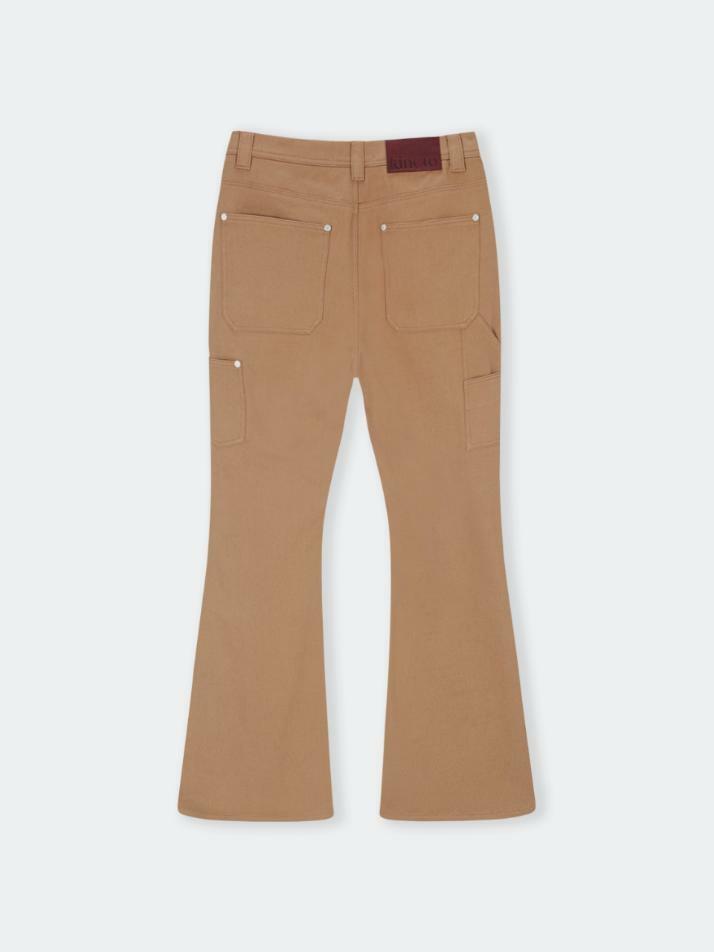 Carpenter Cotton Flare Pants_Camel