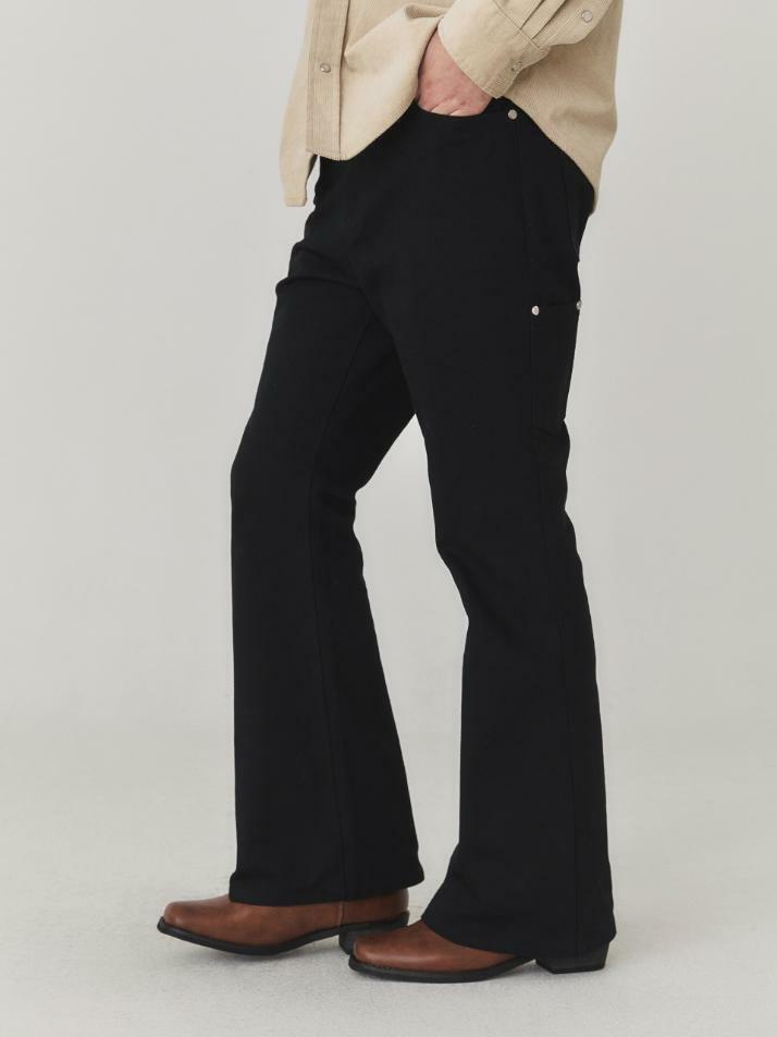 Carpenter Cotton Flare Pants_Black