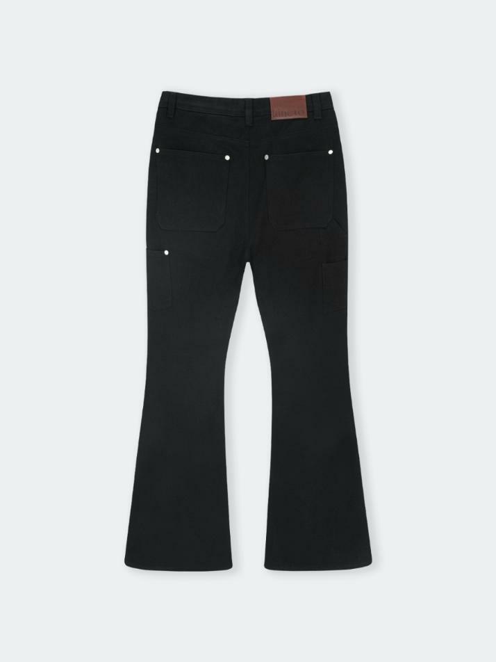 Carpenter Cotton Flare Pants_Black