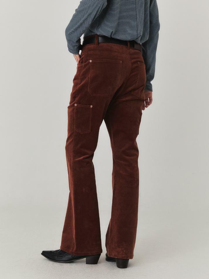 Carpenter Corduroy Flare Pants_Cinnamon Brown