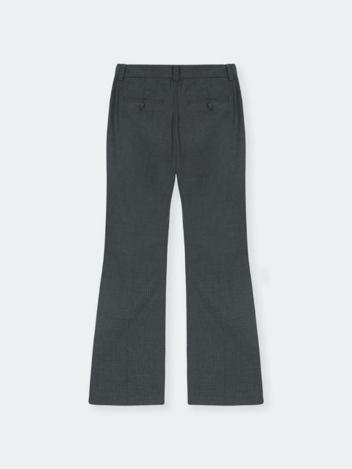Pin Stripe Wool  Flare Pants_Gray