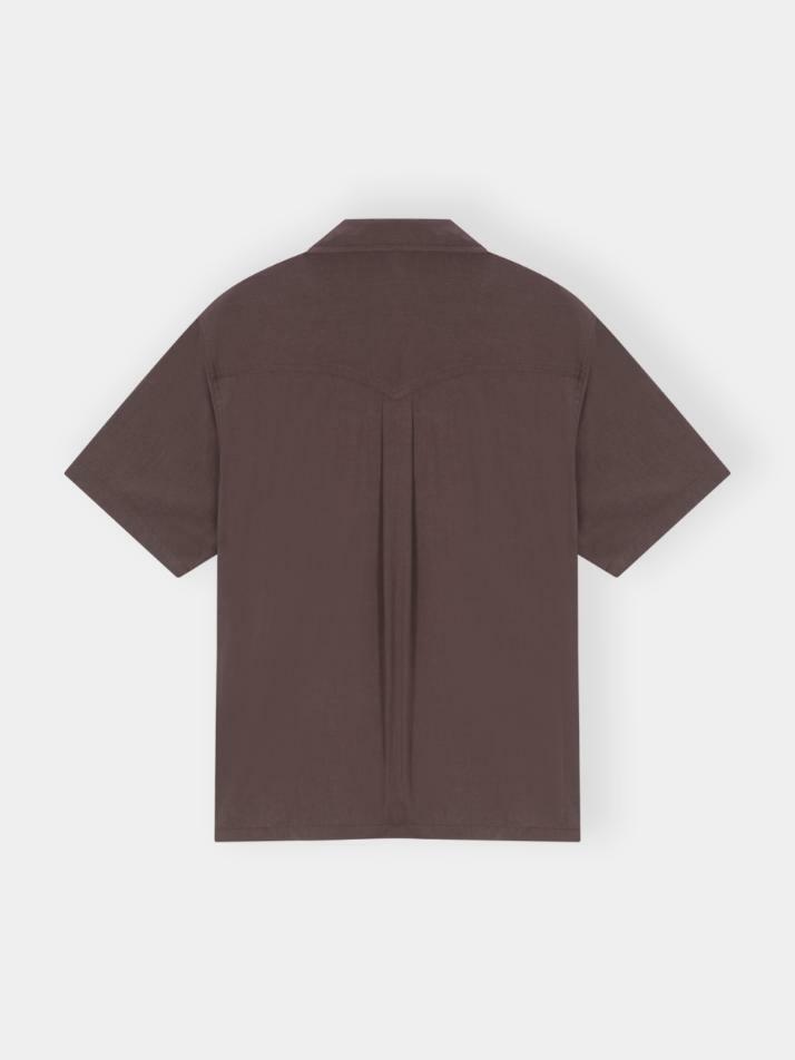 Éclat Snap Open Collar Shirt_Plum