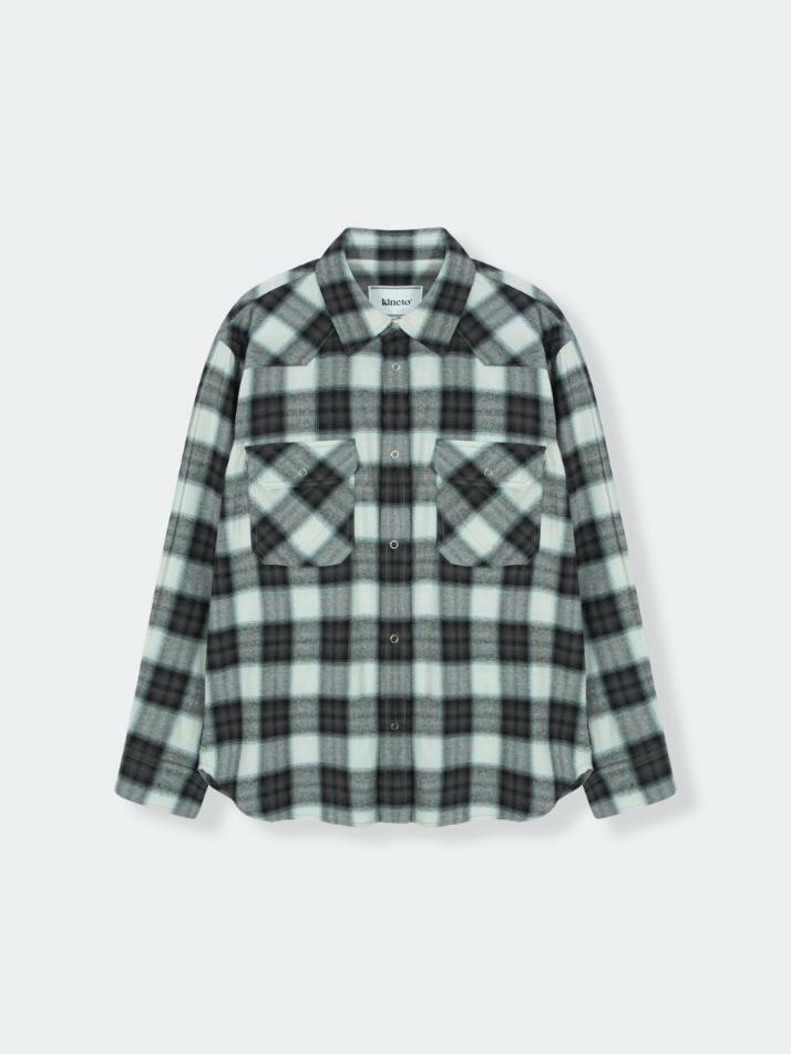 Ombre Checked Western Shirt_Black