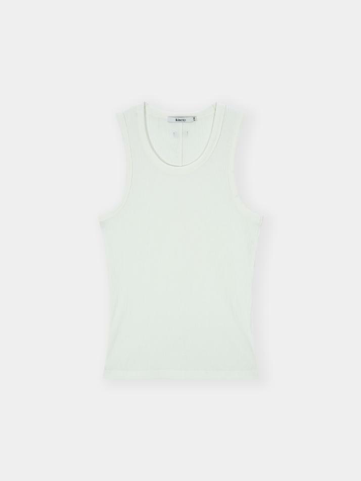 Sleek Ribbed Sleeveless Top_White