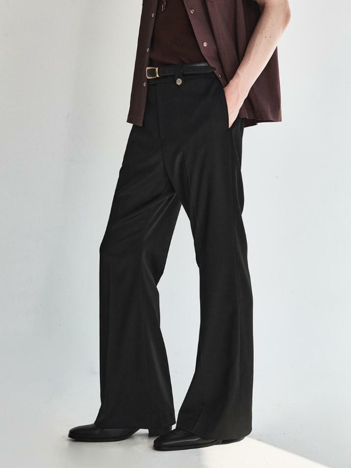 Lustre Relaxed Wool Flare Pants_Black